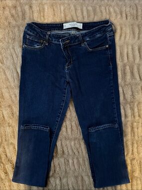 Abercrombie & Fitch Dark Indigo Cropped Women's Jeans